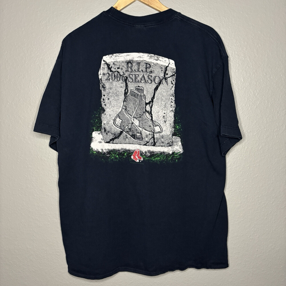 VTG New York Yankees Shirt Size XL Tombstone RIP Boston Red Sox MLB Baseball 06